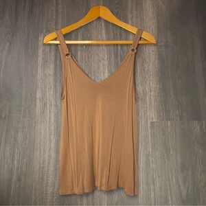 Abercrombie & Fitch Soft Drapey Tank Top Size Small Brown